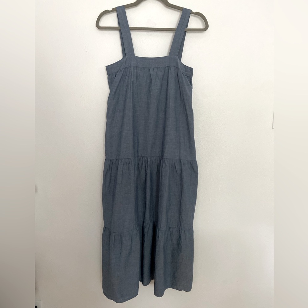Lacausa lightweight tiered chambray colored dress XS
